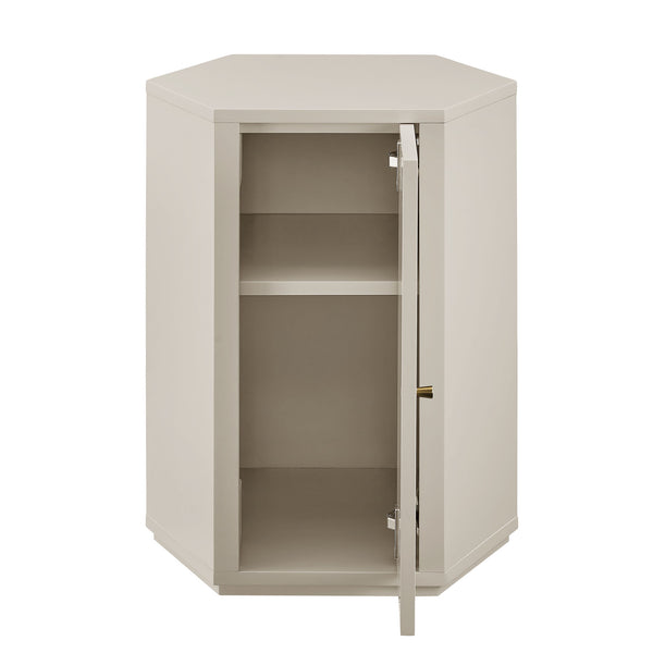 Modway Furniture Kade Modway Hexagonal Side Table Sculptural MDF Cabinet for Modern Living Spaces Gray MOD-7342-PTY