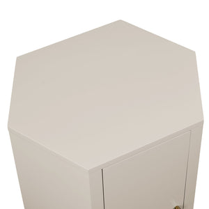 Modway Furniture Kade Modway Hexagonal Side Table Sculptural MDF Cabinet for Modern Living Spaces Gray MOD-7342-PTY