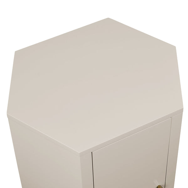 Modway Furniture Kade Modway Hexagonal Side Table Sculptural MDF Cabinet for Modern Living Spaces Gray MOD-7342-PTY