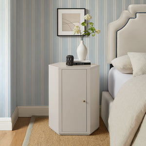 Modway Furniture Kade Modway Hexagonal Side Table Sculptural MDF Cabinet for Modern Living Spaces Gray MOD-7342-PTY