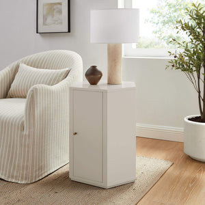 Modway Furniture Kade Modway Hexagonal Side Table Sculptural MDF Cabinet for Modern Living Spaces Gray MOD-7342-PTY
