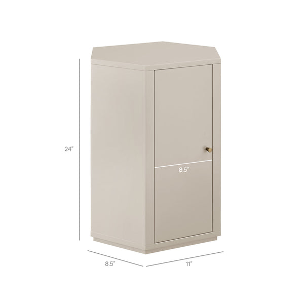 Modway Furniture Kade Modway Hexagonal Side Table Sculptural MDF Cabinet for Modern Living Spaces Gray MOD-7342-PTY