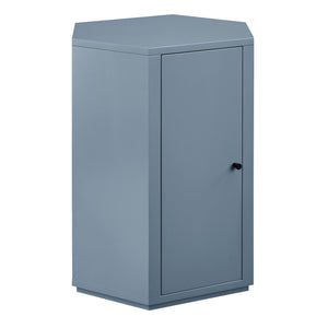Modway Furniture Kade Modway Hexagonal Side Table Sculptural MDF Cabinet for Modern Living Spaces Blue MOD-7342-STB