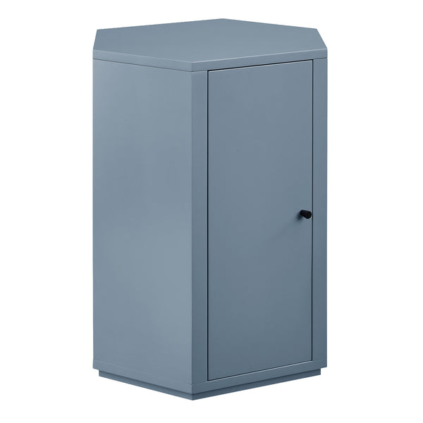 Modway Furniture Kade Modway Hexagonal Side Table Sculptural MDF Cabinet for Modern Living Spaces Blue MOD-7342-STB