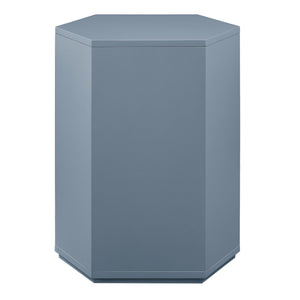 Modway Furniture Kade Modway Hexagonal Side Table Sculptural MDF Cabinet for Modern Living Spaces Blue MOD-7342-STB