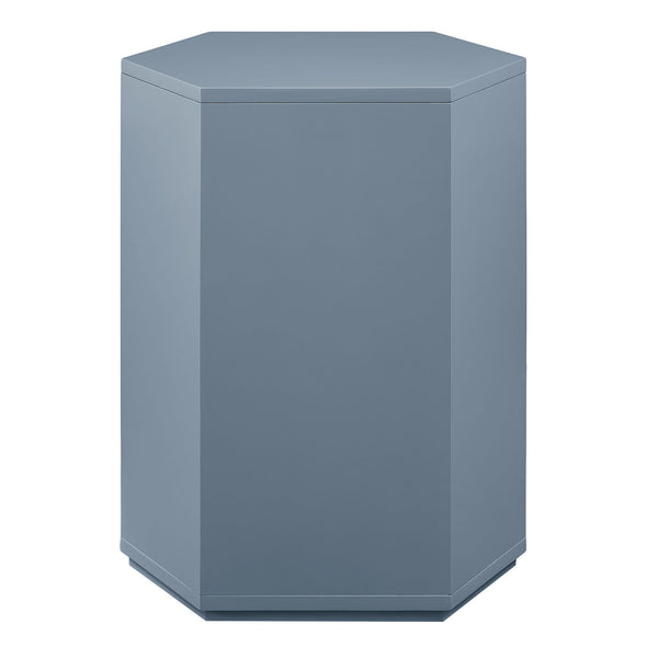 Modway Furniture Kade Modway Hexagonal Side Table Sculptural MDF Cabinet for Modern Living Spaces Blue MOD-7342-STB