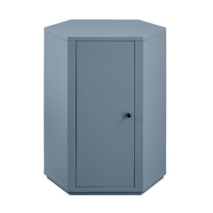 Modway Furniture Kade Modway Hexagonal Side Table Sculptural MDF Cabinet for Modern Living Spaces Blue MOD-7342-STB