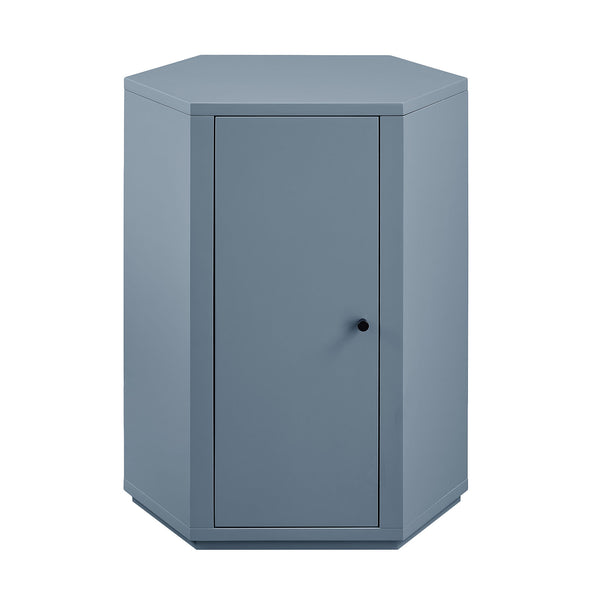 Modway Furniture Kade Modway Hexagonal Side Table Sculptural MDF Cabinet for Modern Living Spaces Blue MOD-7342-STB