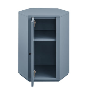 Modway Furniture Kade Modway Hexagonal Side Table Sculptural MDF Cabinet for Modern Living Spaces Blue MOD-7342-STB