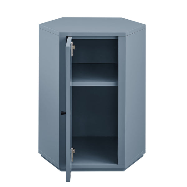 Modway Furniture Kade Modway Hexagonal Side Table Sculptural MDF Cabinet for Modern Living Spaces Blue MOD-7342-STB