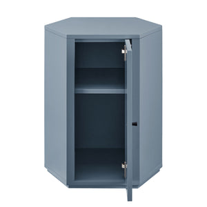 Modway Furniture Kade Modway Hexagonal Side Table Sculptural MDF Cabinet for Modern Living Spaces Blue MOD-7342-STB
