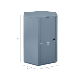 Modway Furniture Kade Modway Hexagonal Side Table Sculptural MDF Cabinet for Modern Living Spaces Blue MOD-7342-STB