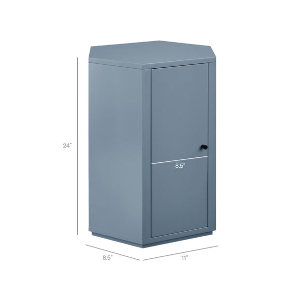 Modway Furniture Kade Modway Hexagonal Side Table Sculptural MDF Cabinet for Modern Living Spaces Blue MOD-7342-STB