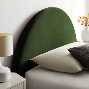 Modway Furniture Resort Twin Velvet Upholstered Storage Platform Bed with Arched Sculptural Headboard Green MOD-7343-MOG