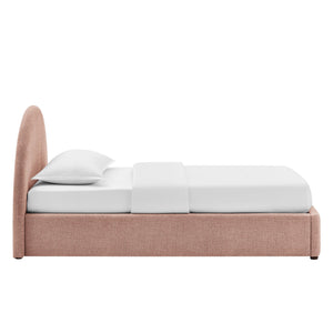 Modway Furniture Resort Twin Arched Heathered Fabric Storage Platform Bed with Gas Spring Lift Blush Brown MOD-7344-BLS
