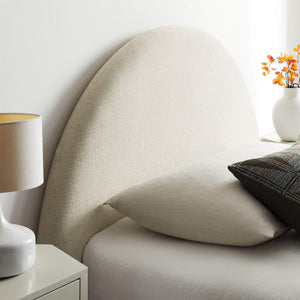 Modway Furniture Resort Twin Arched Heathered Fabric Storage Platform Bed with Gas Spring Lift White MOD-7344-ECR