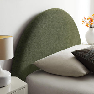 Modway Furniture Resort Twin Arched Heathered Fabric Storage Platform Bed with Gas Spring Lift Green MOD-7344-FOL