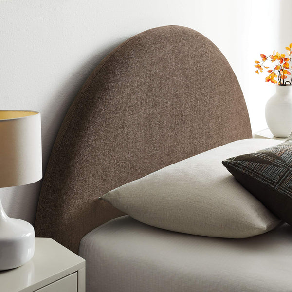Modway Furniture Resort Twin Arched Heathered Fabric Storage Platform Bed with Gas Spring Lift Mocha Brown MOD-7344-MOC