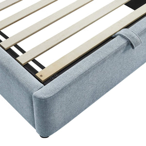 Modway Furniture Resort Twin Arched Heathered Fabric Storage Platform Bed with Gas Spring Lift Blue MOD-7344-SKY
