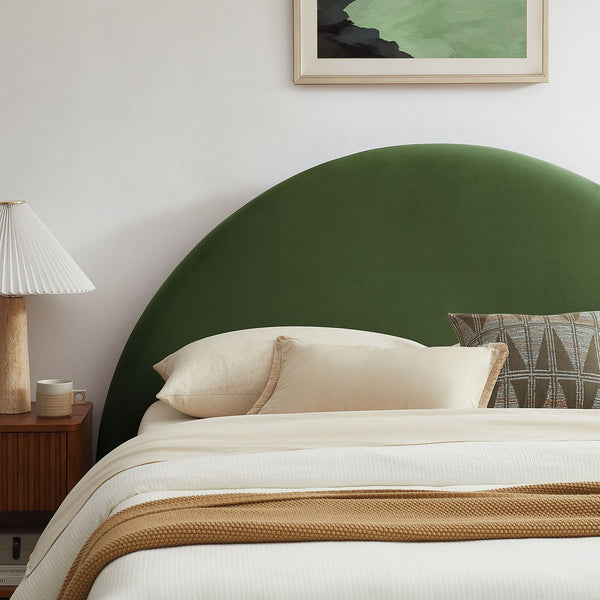 Modway Furniture Resort Arched Velvet Full Platform Bed with Gas Lift Storage and Sculptural Headboard Moss Green MOD-7345-MOG