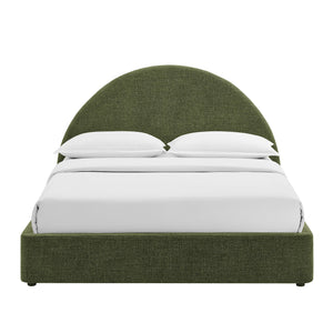 Modway Furniture Resort Arched Upholstered Full Platform Bed with Gas Lift Storage and Woven Fabric Frame Foliage MOD-7346-FOL