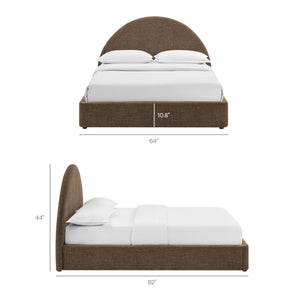 Modway Furniture Resort Arched Upholstered Full Platform Bed with Gas Lift Storage and Woven Fabric Frame Mocha MOD-7346-MOC