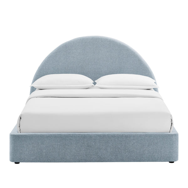 Modway Furniture Resort Arched Upholstered Full Platform Bed with Gas Lift Storage and Woven Fabric Frame Sky MOD-7346-SKY