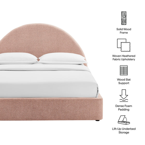 Modway Furniture Resort Queen Arched Headboard Upholstered Storage Platform Bed with Lift Mechanism Brown - A MOD-7348-BLS