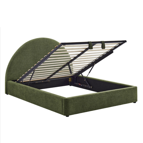 Modway Furniture Resort Queen Arched Headboard Upholstered Storage Platform Bed with Lift Mechanism Green MOD-7348-FOL
