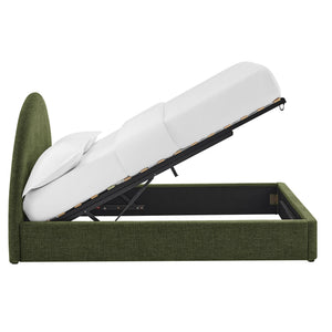 Modway Furniture Resort Queen Arched Headboard Upholstered Storage Platform Bed with Lift Mechanism Green MOD-7348-FOL