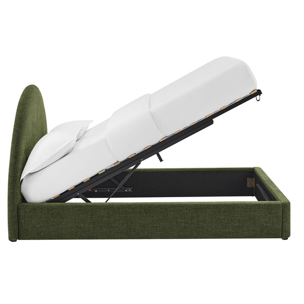 Modway Furniture Resort Queen Arched Headboard Upholstered Storage Platform Bed with Lift Mechanism Green MOD-7348-FOL