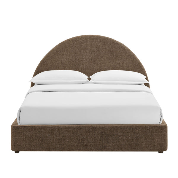 Modway Furniture Resort Queen Arched Headboard Upholstered Storage Platform Bed with Lift Mechanism Brown - B MOD-7348-MOC
