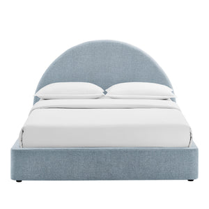 Modway Furniture Resort Queen Arched Headboard Upholstered Storage Platform Bed with Lift Mechanism Blue MOD-7348-SKY