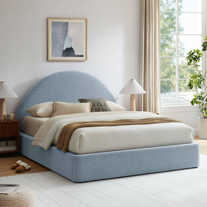 Modway Furniture Resort Queen Arched Headboard Upholstered Storage Platform Bed with Lift Mechanism Blue MOD-7348-SKY
