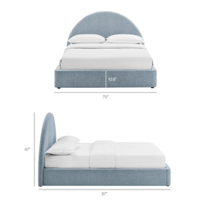 Modway Furniture Resort Queen Arched Headboard Upholstered Storage Platform Bed with Lift Mechanism Blue MOD-7348-SKY