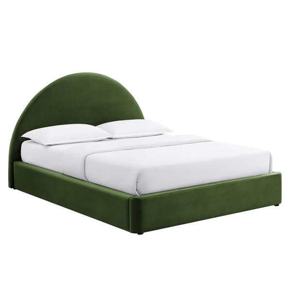 Modway Furniture Resort Arched Velvet King Storage Bed with Lift Platform and Sculptural Headboard Moss Green MOD-7349-MOG