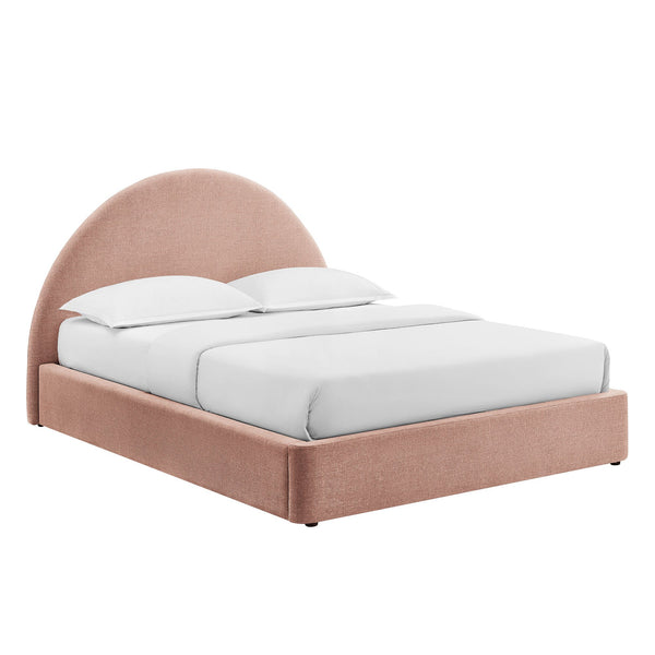 Modway Furniture Resort King Arched Heathered Fabric Storage Bed with Gas Lift Platform by Modway Brown - BLS MOD-7350-BLS