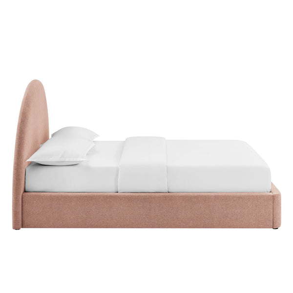 Modway Furniture Resort King Arched Heathered Fabric Storage Bed with Gas Lift Platform by Modway Brown - BLS MOD-7350-BLS