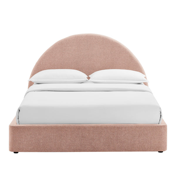 Modway Furniture Resort King Arched Heathered Fabric Storage Bed with Gas Lift Platform by Modway Brown - BLS MOD-7350-BLS