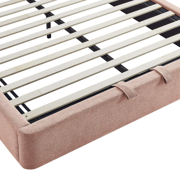 Modway Furniture Resort King Arched Heathered Fabric Storage Bed with Gas Lift Platform by Modway Brown - BLS MOD-7350-BLS