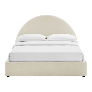 Modway Furniture Resort King Arched Heathered Fabric Storage Bed with Gas Lift Platform by Modway White MOD-7350-ECR