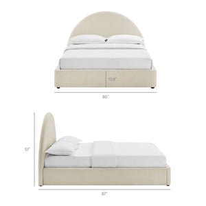 Modway Furniture Resort King Arched Heathered Fabric Storage Bed with Gas Lift Platform by Modway White MOD-7350-ECR