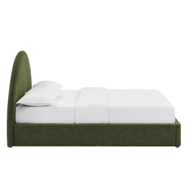 Modway Furniture Resort King Arched Heathered Fabric Storage Bed with Gas Lift Platform by Modway Green MOD-7350-FOL