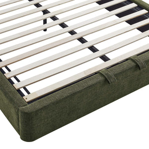 Modway Furniture Resort King Arched Heathered Fabric Storage Bed with Gas Lift Platform by Modway Green MOD-7350-FOL