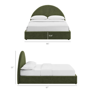 Modway Furniture Resort King Arched Heathered Fabric Storage Bed with Gas Lift Platform by Modway Green MOD-7350-FOL