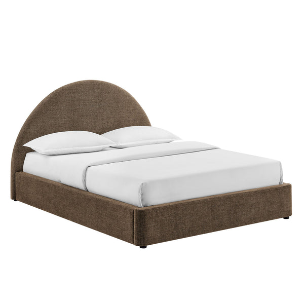 Modway Furniture Resort King Arched Heathered Fabric Storage Bed with Gas Lift Platform by Modway Brown - MOC MOD-7350-MOC