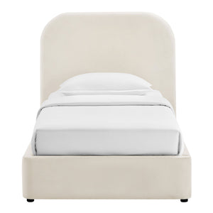 Modway Furniture Keynote Modway Performance Velvet Twin Storage Bed with Curved Upholstered Frame Brown - ALA MOD-7351-ALA