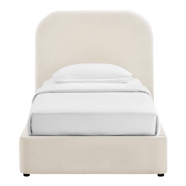 Modway Furniture Keynote Modway Performance Velvet Twin Storage Bed with Curved Upholstered Frame Brown - ALA MOD-7351-ALA