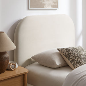 Modway Furniture Keynote Modway Performance Velvet Twin Storage Bed with Curved Upholstered Frame Brown - ALA MOD-7351-ALA
