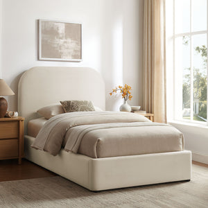 Modway Furniture Keynote Modway Performance Velvet Twin Storage Bed with Curved Upholstered Frame Brown - ALA MOD-7351-ALA